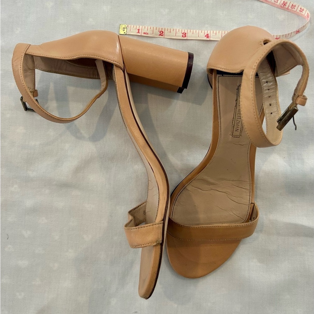 Stuart Weitzman Nude Ankle Strap Heels 8.5